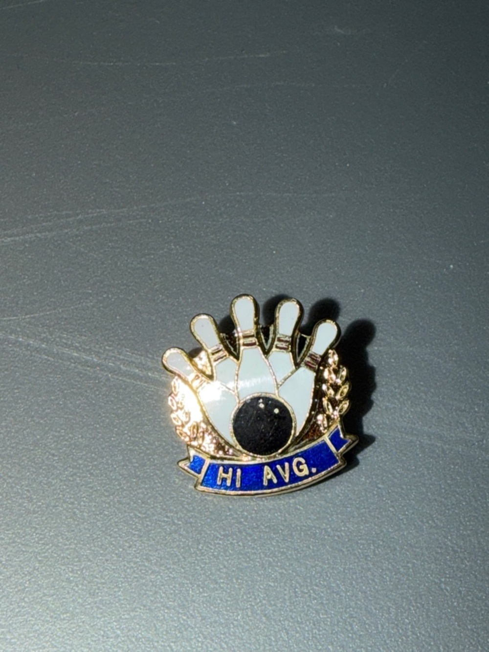 Bowling Pin & Ball Enamel Pin - 'HI AVG.'